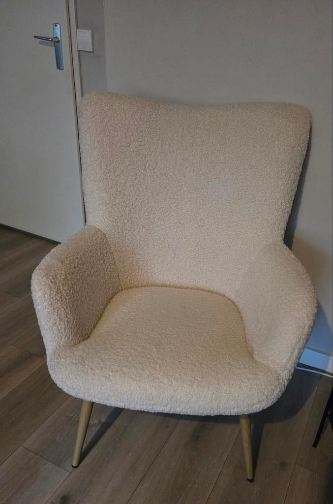 Mooie Fauteuil Teddy Stof - Comfortabele Stoel, Ophalen, 75 tot 100 cm, Zo goed als nieuw, 75 tot 100 cm
