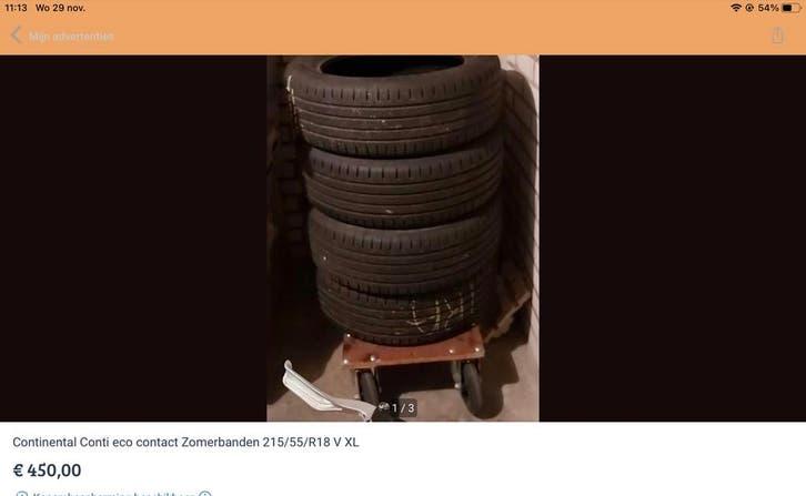 Continental Conti Eco Contact Zomerbanden 215/55/R18, Auto-onderdelen, Banden en Velgen, Ophalen, 18 inch, Band(en), Personenwagen