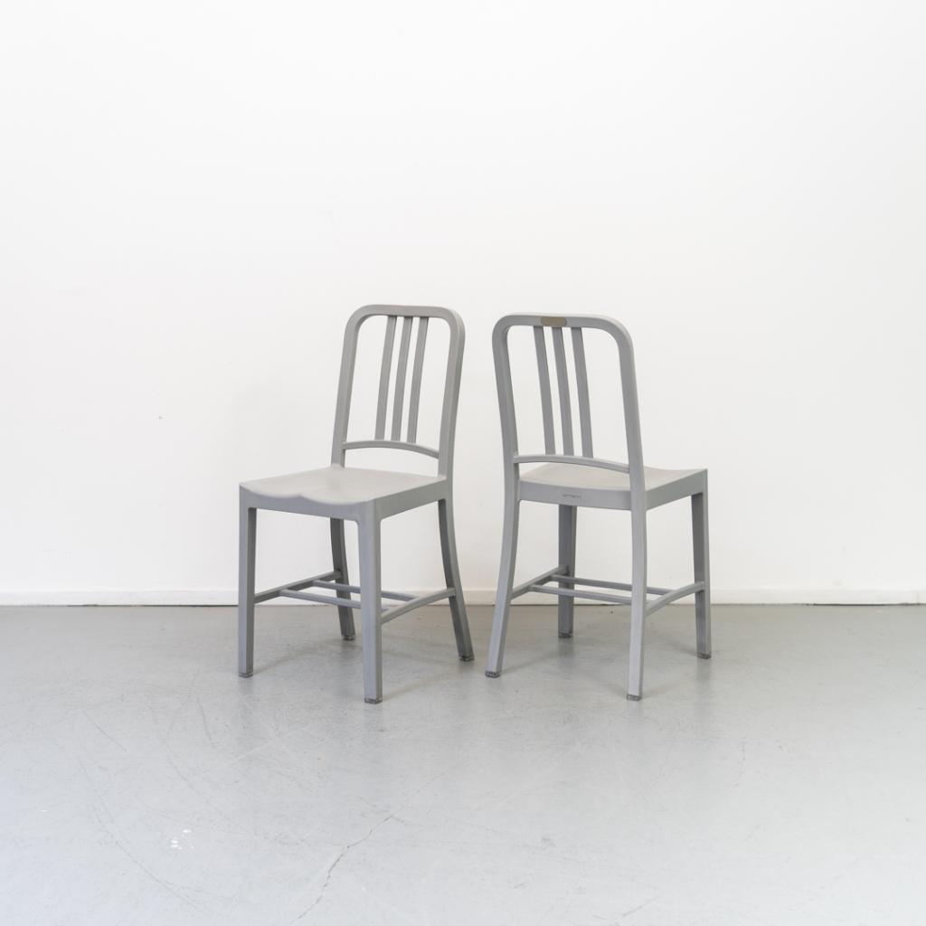 6 x Emeco 111 Navy Chair Grijs - Recycled Pet, Niet ingevuld, Kunststof, Niet ingevuld, Ophalen of Verzenden