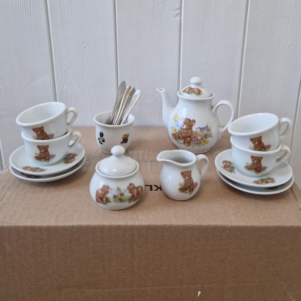 Douwe Egberts (kinder)serviesset met beertjes, Ophalen, Gebruikt, Keramiek, Overige stijlen