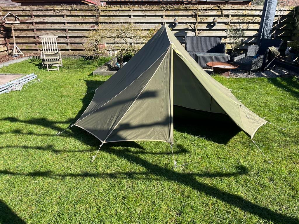 Esvo Vlierbes katoenen 2p trekkerstent, Caravans en Kamperen, Tenten, Ophalen, Gebruikt, Tot en met 2