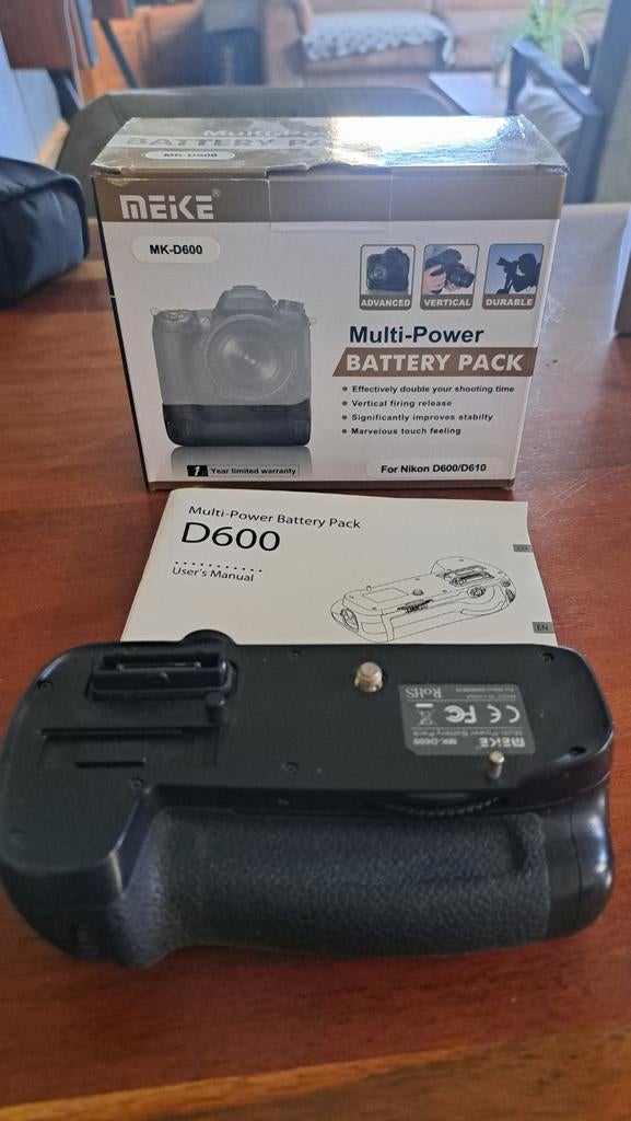 Meke MK-D600 Multi-Power Battery Pack voor Nikon D600/D610, Ophalen of Verzenden, Zo goed als nieuw