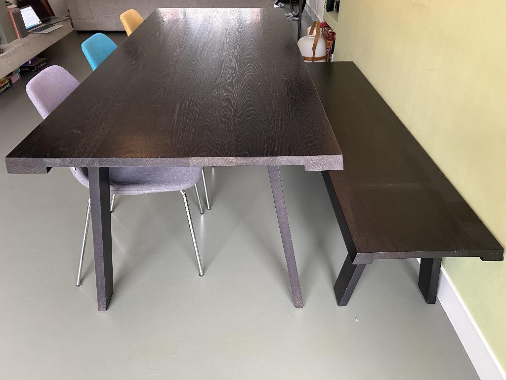Eettafel set, Huis en Inrichting, Tafels | Eettafels, Zo goed als nieuw, 50 tot 100 cm, 200 cm of meer, Vijf personen of meer