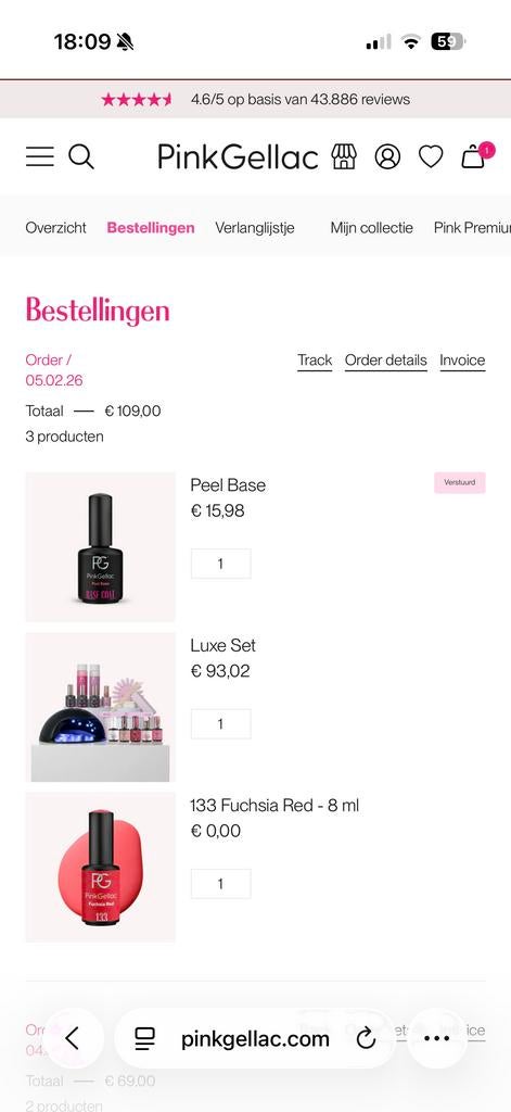 Pink Gellac Luxe Set met Peel Base en Fuchsia Red, Ophalen of Verzenden, Nieuw, Overige typen