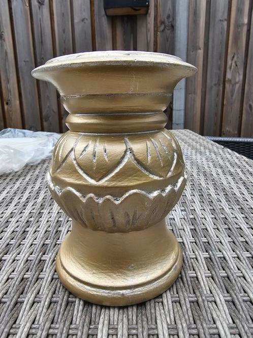 Gouden kaarsen stand holder - goud gold kleur, Huis en Inrichting, Woonaccessoires | Kandelaars en Kaarsen, Gebruikt, Minder dan 25 cm