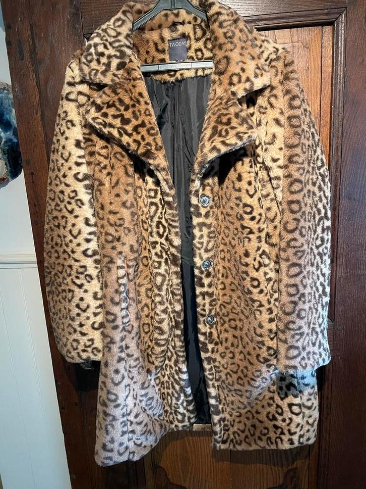 Superleuke Teddy jas dierenprint, maat 40 (ZGAN), Kleding | Dames, Jassen | Zomer, Zo goed als nieuw, Maat 38/40 (M), Bruin, Verzenden