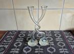 Glazen kandelaarset, Huis en Inrichting, Ophalen of Verzenden, Zo goed als nieuw, Overige materialen, Minder dan 25 cm