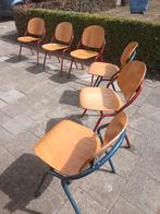 Vintage schoolstoelen6x, Ophalen of Verzenden, Gebruikt, Bruin, Eén