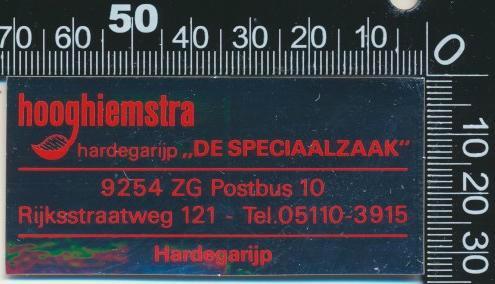 Sticker: Hooghiemstra - Hardegarijp (3), Verzamelen, Stickers, Zo goed als nieuw, Bedrijf of Vereniging, Ophalen of Verzenden