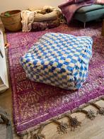 Marokkaanse poef berber boujaad wol handgemaakt, Huis en Inrichting, Nieuw, Blauw, Ophalen of Verzenden, Vierkant