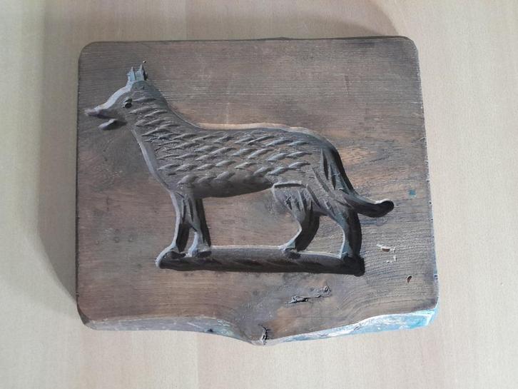 Oude Houten Koekplank - Speculaasplank afbeelding Wolf, Antiek en Kunst, Antiek | Keukenbenodigdheden, Ophalen