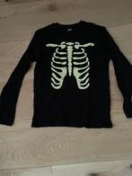 t-shirt skelet zwart Zeeman glow in the dark maat 146/152, Jongen of Meisje, Zo goed als nieuw, 146 t/m 152, Ophalen
