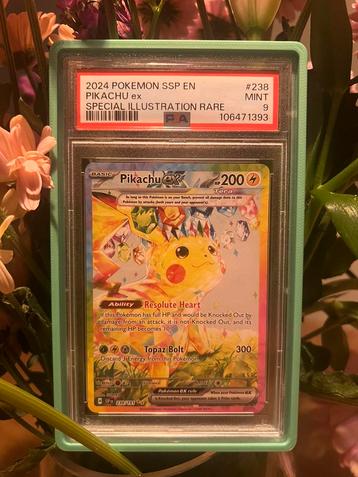 Pikachu EX Surging Sparks SIR - PSA 9 beschikbaar voor biedingen