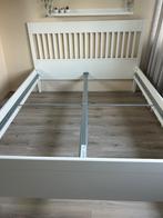 Tweepersoons bed, Huis en Inrichting, Slaapkamer | Bedden, Ophalen, Wit, Tweepersoons, Zo goed als nieuw