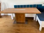 8 personen eettafel, Zo goed als nieuw, Vijf personen of meer, Metaal, Rechthoekig