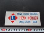 sticker uden ANWB erkende rijschool henk nooijen, Ophalen, Zo goed als nieuw