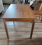 Eetkamer- of keukentafel en 3 stoelen, Huis en Inrichting, Tafels | Eettafels, Ophalen, Gebruikt, 100 tot 150 cm, 50 tot 100 cm