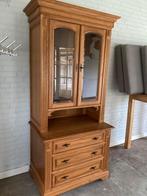 Massief eiken kast met verlichting, Huis en Inrichting, Kasten | Buffetkasten, Ophalen, Zie foto, 200 cm of meer, Eikenhout