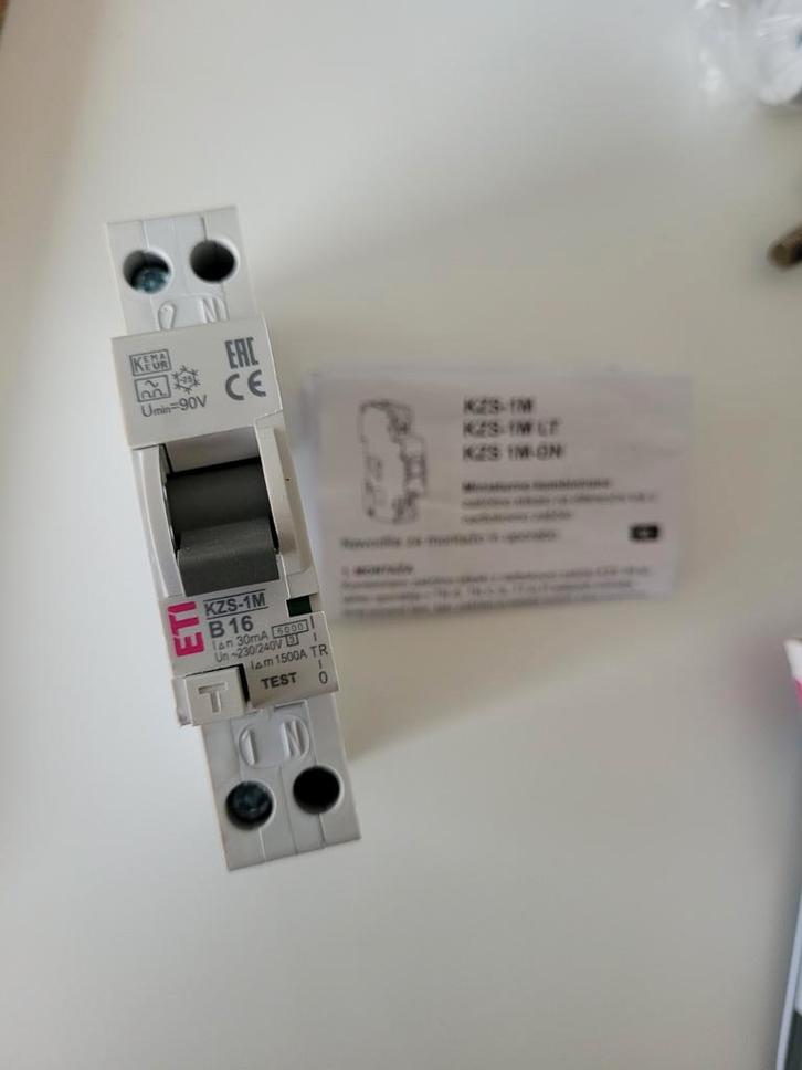 ETI KZS-1M B16 30mA Aardlekautomaat - Nieuw in Doos!, Doe-het-zelf en Verbouw, Elektra en Kabels, Nieuw, Overige typen, Ophalen of Verzenden