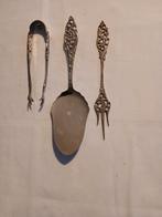 Suikertang, taartschep en cakevork (NIO90), Antiek en Kunst, Ophalen of Verzenden