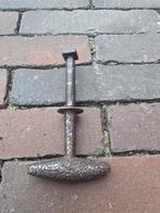 Antieke gietijzeren gehamerde deurknop 1750 - 1770 €39, Ophalen of Verzenden