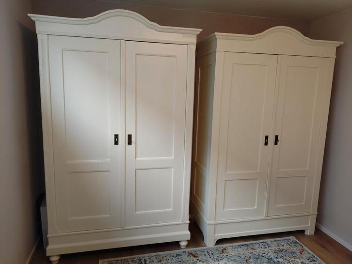 2 antieke kleding kasten New White van Het Inboedelhuis, Huis en Inrichting, Kasten | Kledingkasten, Zo goed als nieuw, 150 tot 200 cm