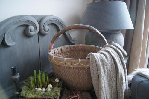 authentieke Chinese appelmand stoer sober landelijk, Huis en Inrichting, Woonaccessoires | Schalen en Manden, Nieuw, Rond, Hout