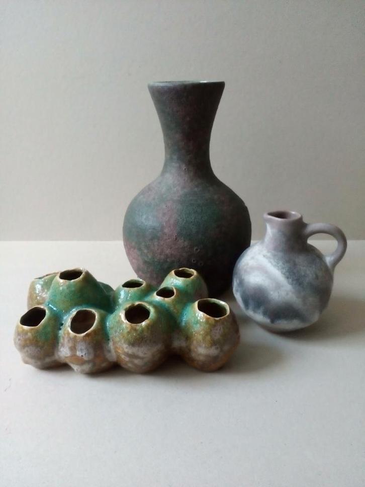 Vazen.Keramiek. Bruisglazuur/Raku.Handgemaakt.Pr.p/st.vanaf, Huis en Inrichting, Woonaccessoires | Vazen, Zo goed als nieuw, Overige kleuren