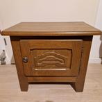 Houten nachtkastje met deur - Eikenhout, Ophalen, Gebruikt, 45 tot 65 cm, Minder dan 55 cm