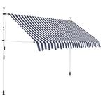 Luifel handmatig uittrekbaar 300 cm blauw en witte strepen, Ophalen of Verzenden, Nieuw