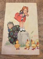 Twee kindjes zijn bang voor kuikens - Asta Drucker, Verzenden, 1920 tot 1940, Gelopen, Overige thema's