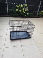 Mooie grote zwarte honden bench 90 x 60 2 deuren, Ophalen, Zo goed als nieuw