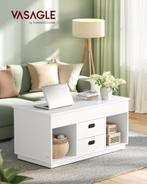 VASAGLE Salontafel, in hoogte verstelbare LCT210W01  NIEUW, 100 tot 150 cm, Nieuw, Minder dan 50 cm, Rechthoekig