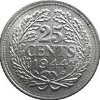 Nederland 25 cents 1944 (UNC, zilver), Postzegels en Munten, Munten | Nederland, Zilver, 25 cent, Ophalen of Verzenden, Koningin Wilhelmina