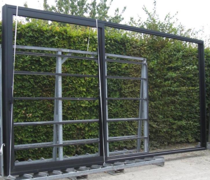 aluminium schuifraam , pui , schuifdeur 470 x 250 zwart 9005, Doe-het-zelf en Verbouw, Kozijnen en Schuifpuien, Nieuw, Schuifpui