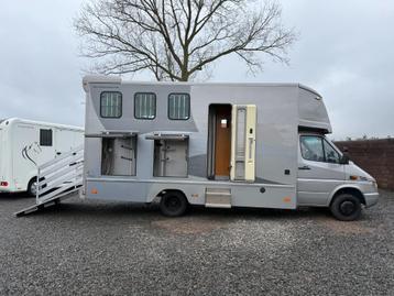 UNIEKE MERCEDES SPRINTER 3 PONY / 2PAARDS + LIVING EN POP-OU beschikbaar voor biedingen