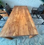 Eettafel teakhout 6-8 personen, Huis en Inrichting, Tafels | Eettafels, Ophalen, Gebruikt, Teakhout, 50 tot 100 cm