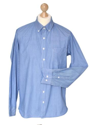 LOUISIANA gestreept overhemd, shirt, blauw/wit, Mt. M
