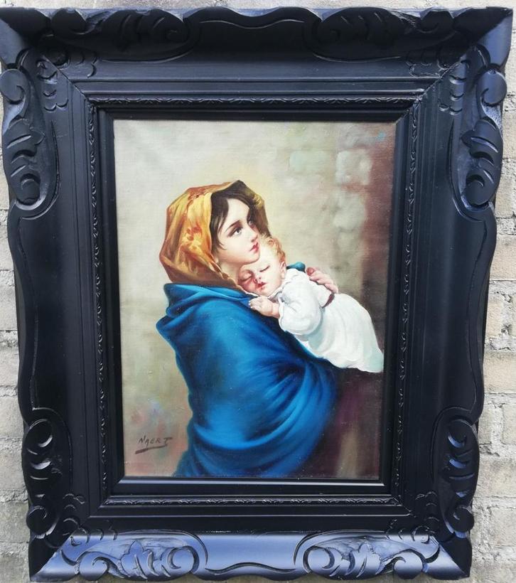 EMILE DECRAENE/NAERT (1908-2000), La Madonnina. Ca 1950., Antiek en Kunst, Kunst | Schilderijen | Klassiek, Ophalen