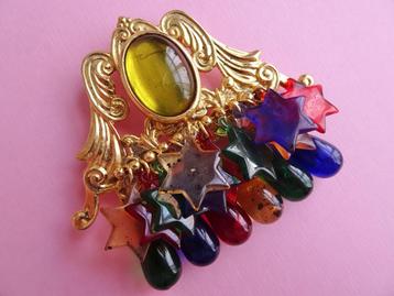 jwg Grote vintage 60s 80s ster sterren broche goud gekleurd beschikbaar voor biedingen