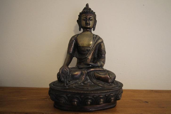 Boeddha van verlichting, prachtig zwaar exemplaar, Verzamelen, Beelden en Beeldjes, Zo goed als nieuw, Religie, Ophalen of Verzenden