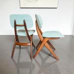 Vintage GERESTAUREERDE Louis van Teeffelen Scissor chair 2x, Huis en Inrichting, Stoelen, Gebruikt, Twee, Overige kleuren, Vintage