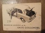 Technische gegevens van de grote Goggomobile T700, Ophalen of Verzenden, Gelezen, Overige merken
