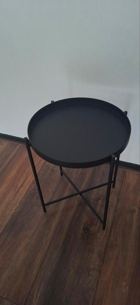 Stijlvolle zwarte bijzettafels 2, Huis en Inrichting, Tafels | Bijzettafels, Zo goed als nieuw, Rond, Minder dan 45 cm, Minder dan 55 cm