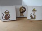 decoratie kinderkamer, kinderschilderij:  leeuw slang aap, Ophalen of Verzenden, Zo goed als nieuw, Wanddecoratie