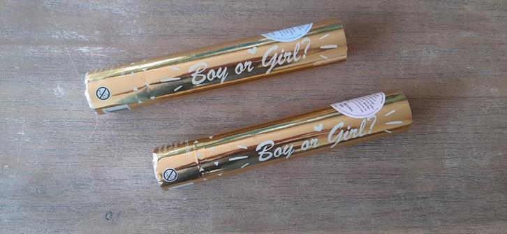 Confetti Poppers Geslachts Onthulling - Boy & Girl, Kinderen en Baby's, Kinderspulletjes, Nieuw, Ophalen of Verzenden