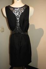 Hugo Boss zijde jurk lovertjes werk op de rug zilver mt M, Maat 38/40 (M), Verzenden, Zwart, Zo goed als nieuw