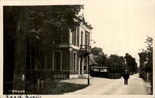 Zwaag - Raadhuis - Fotokaart, Verzamelen, Ansichtkaarten | Nederland, Ongelopen, Noord-Holland, Voor 1920, Ophalen of Verzenden