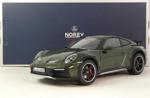 1:18 Porsche 911 (997) Dakar uit 2023 Groen Norev, Hobby en Vrije tijd, Modelauto's | 1:18, Nieuw, Auto, Norev, Ophalen of Verzenden