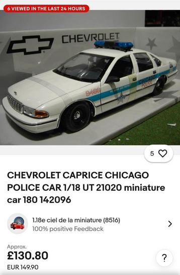 Chevrolet Caprice Chicago Police beschikbaar voor biedingen